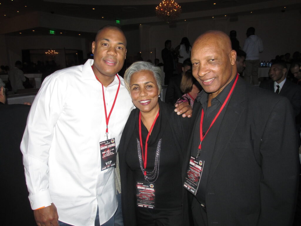Roy Foreman - George Foreman, Jr. and Kenny Bayless at the Nevada Boxing Hall of Fame 2014. Photo by Lorenzo Collins.